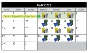 month of March showing correct collection items