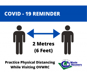 2 people indicating 2 metre distance