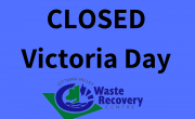 text Closed Victoria Day on blue background