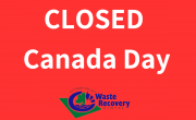 red background with text Closed Canada Day