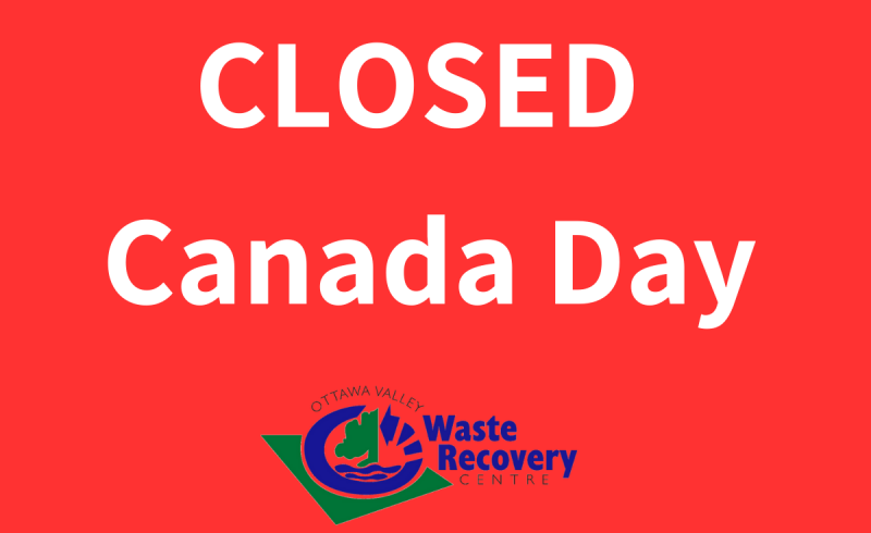 red background with text Closed Canada Day