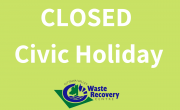 green background with OVWRC logo and text CLOSED civic holiday