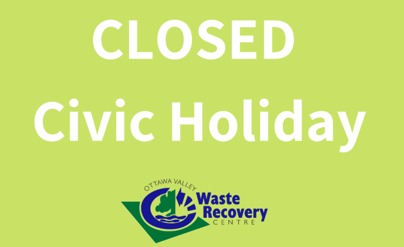 green background with OVWRC logo and text CLOSED civic holiday