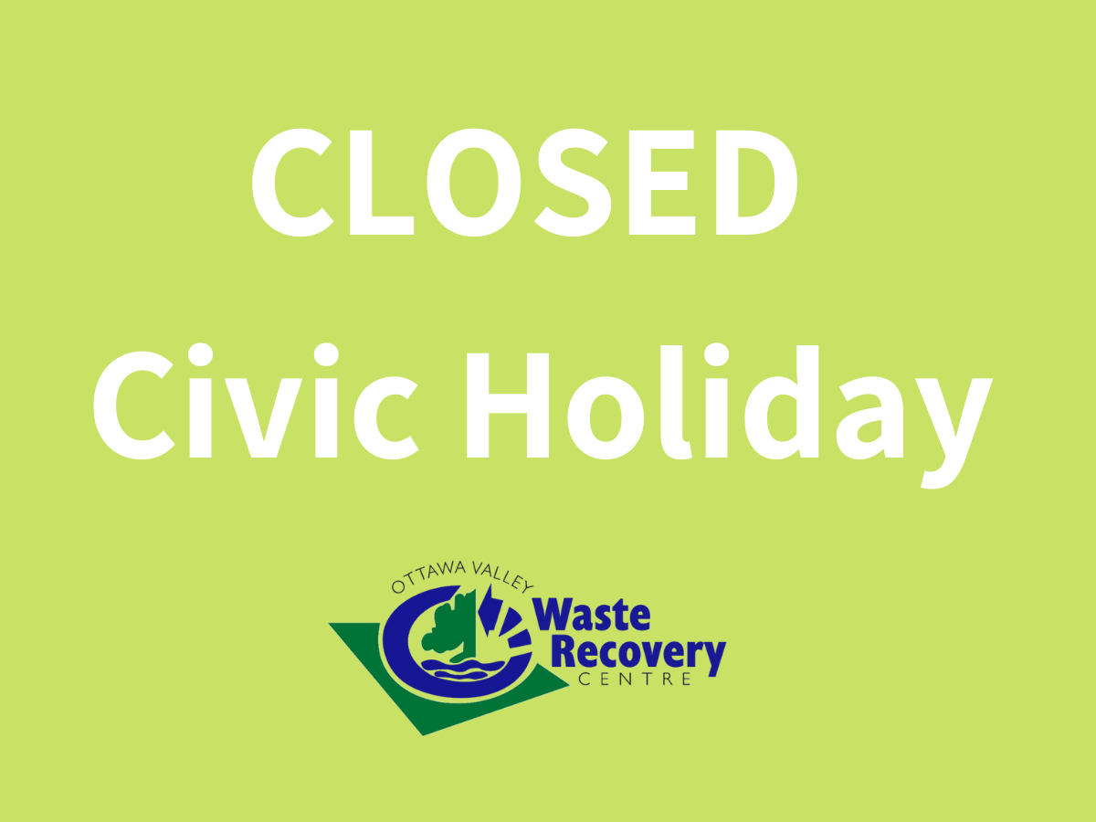 green background with OVWRC logo and text CLOSED civic holiday