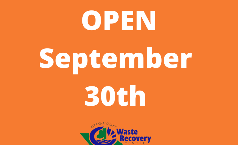 Orange background with text OPEN September 30.
