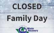 winter background with text closed family day