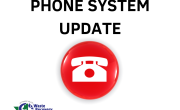 phone symbol with text phone system update on white background