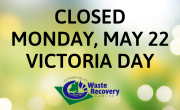 Text Closed May 22 Victoria Day on green and yellow background