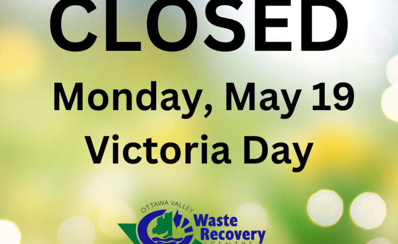 green background with text Closed Monday, May 19 Victoria Day