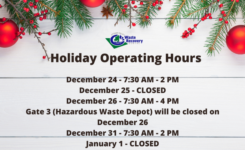 Christmas Greenery with holiday hours